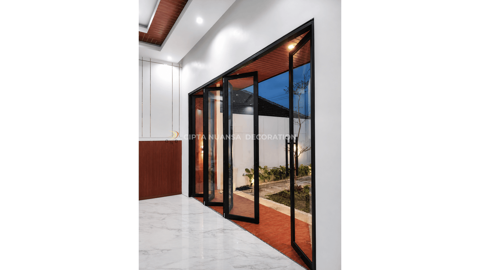 Pemasangan Pintu Lipat Aluminium Full Kaca 6 Daun Pintu