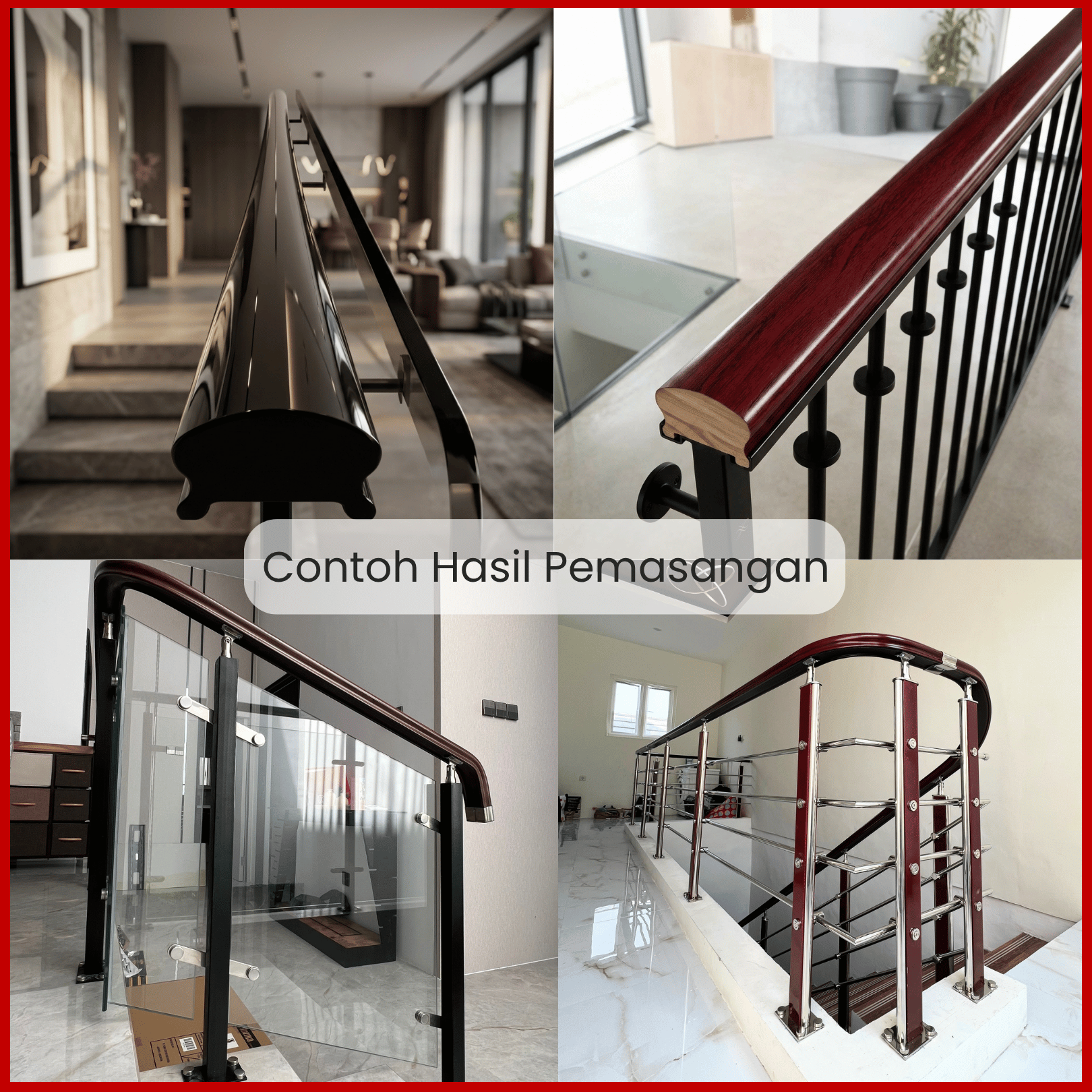 HANDRAILING PVC PROFILE KAYU PANJANG 4 METER