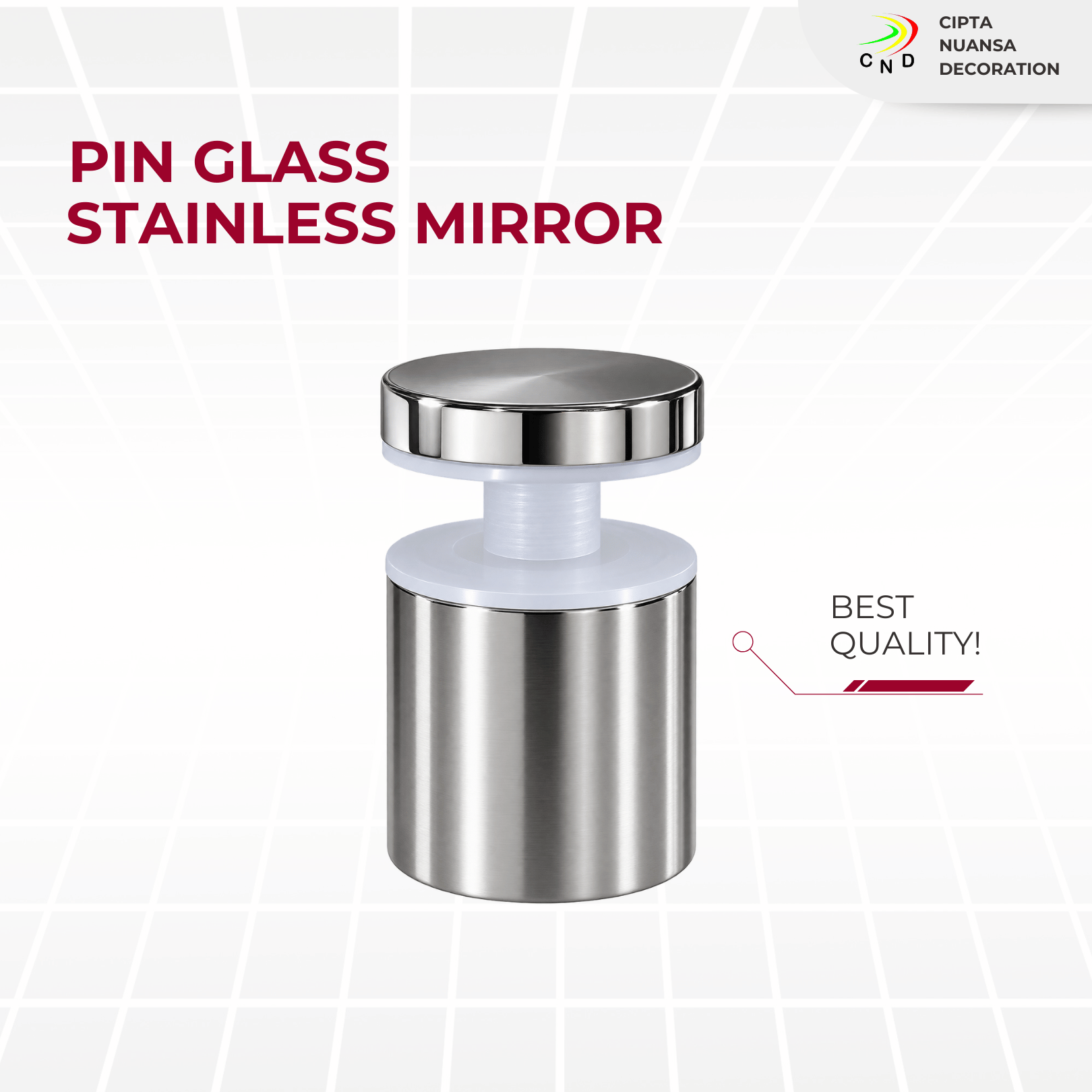 PIN GLASS STAINLESS MIRROR