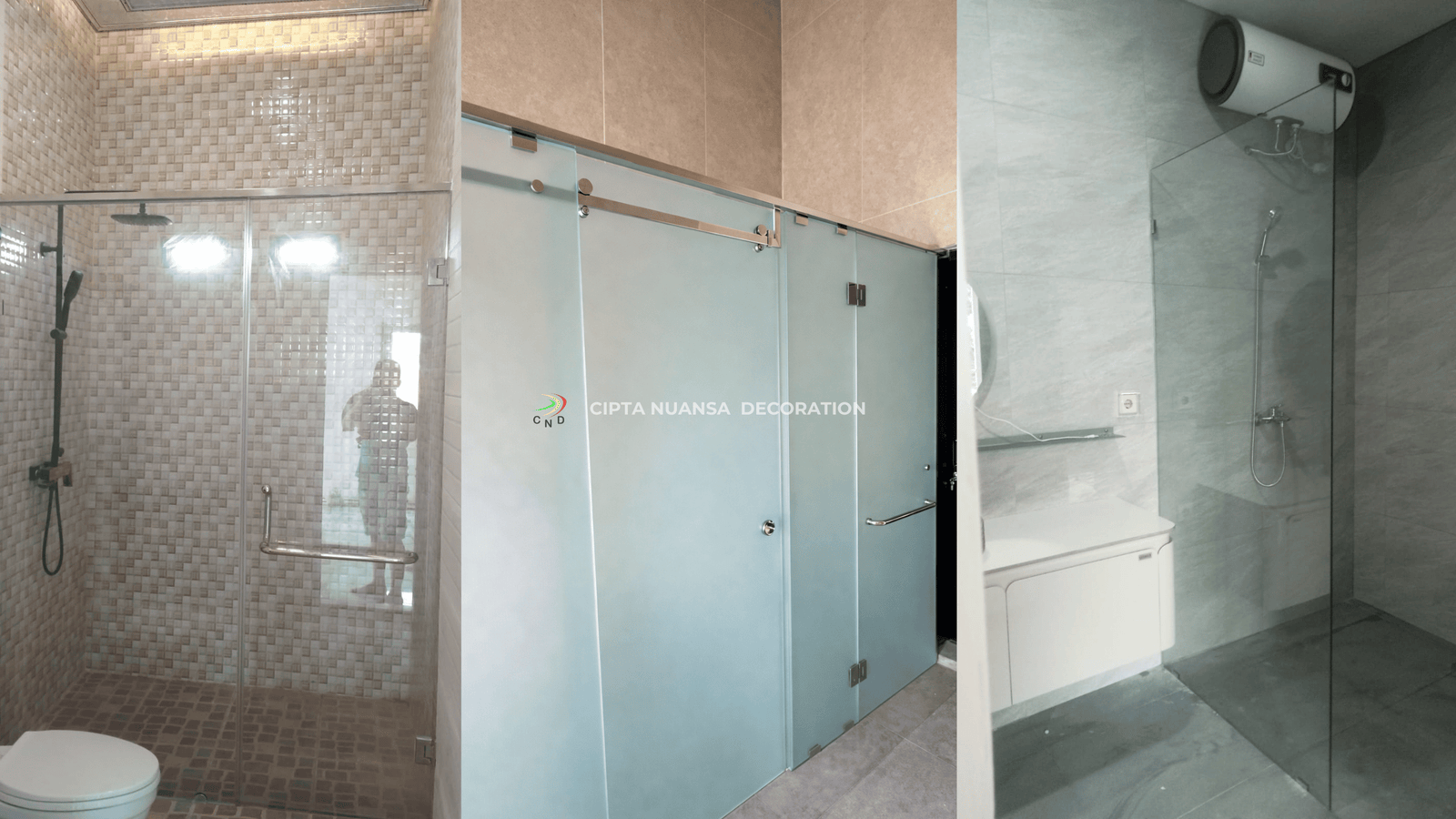 Pemasangan Kaca Sekat - Pintu Kaca Kamar Mandi